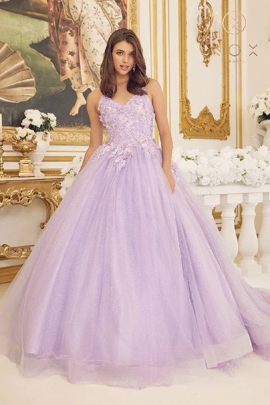 cocktail dresses with embroidered sleeves for elegance --3D Floral Sleeveless Ball Gown by Nox Anabel CU1115 cocktail dresses with embroidered sleeves for elegance --3D Floral Sleeveless Ball Gown by Nox Anabel CU1115