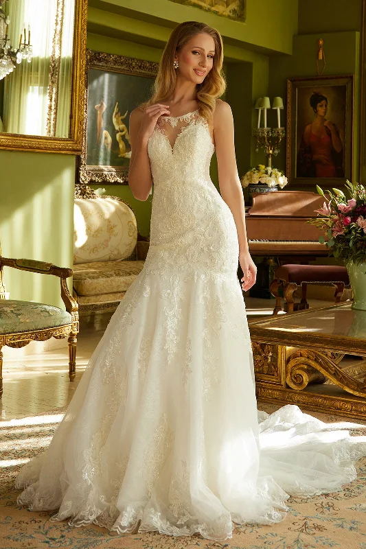 Wedding guest dresses that pair beautifully with a shawl -Sleeveless Mermaid Bridal Gown by GLS Gloria GL3536 Wedding guest dresses that pair beautifully with a shawl -Sleeveless Mermaid Bridal Gown by GLS Gloria GL3536