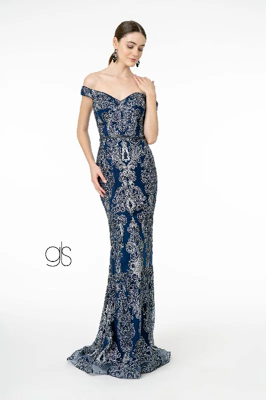 cocktail dresses with beaded straps for sparkle --Off Shoulder Glitter Print Mermaid Dress by Elizabeth K GL2922 cocktail dresses with beaded straps for sparkle --Off Shoulder Glitter Print Mermaid Dress by Elizabeth K GL2922