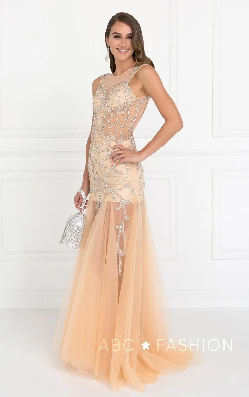 formal dresses with UV protection for outdoor ceremonies --Jeweled Long Sleeveless Sheer Dress by Elizabeth K GL2153 formal dresses with UV protection for outdoor ceremonies --Jeweled Long Sleeveless Sheer Dress by Elizabeth K GL2153