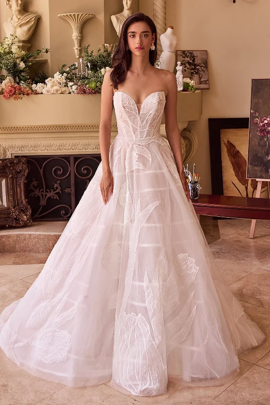 Unique wedding guest dresses with modern accents -Strapless Tulle Wedding Gown by Ladivine WL043 Unique wedding guest dresses with modern accents -Strapless Tulle Wedding Gown by Ladivine WL043