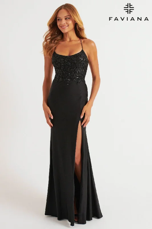 cocktail dresses with beaded straps for sparkle --Beaded Charmeuse Sleeveless Gown by Faviana 11264 cocktail dresses with beaded straps for sparkle --Beaded Charmeuse Sleeveless Gown by Faviana 11264