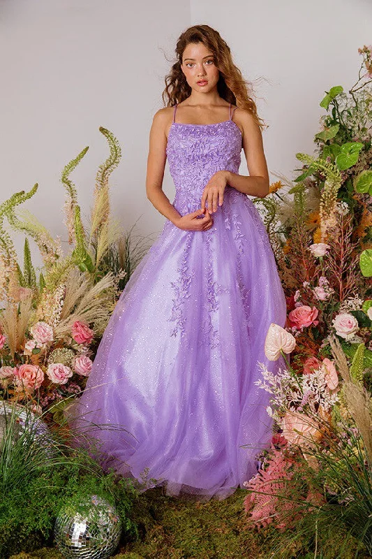cocktail dresses with floral prints for daytime events --Embroidered Sleeveless A-line Gown by Eureka 9757