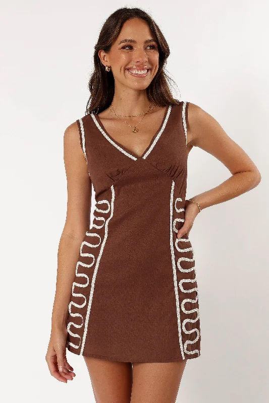 Best party dresses for birthday bashes -Alexa Mini Dress - Chocolate