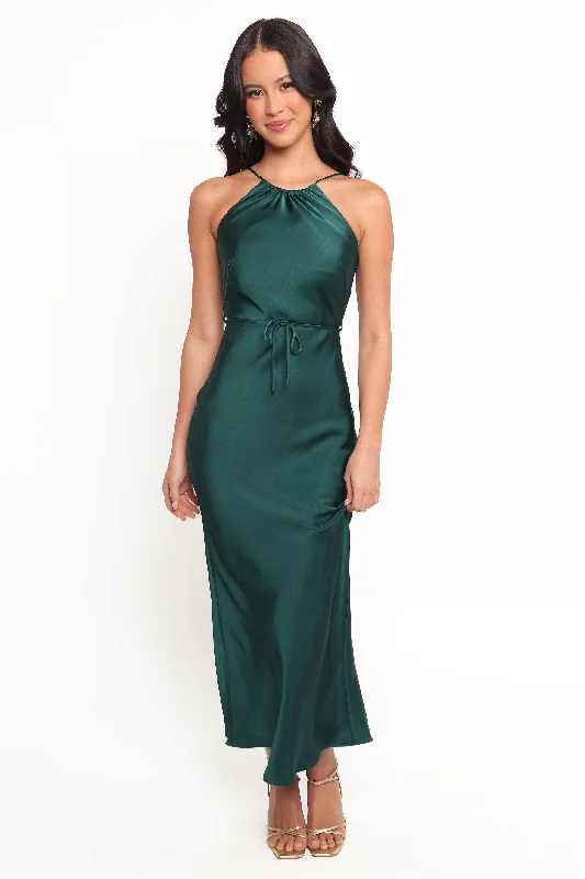 formal dresses for senior women with classic cuts --Liana Midi Dress - Emerald Green formal dresses for senior women with classic cuts --Liana Midi Dress - Emerald Green