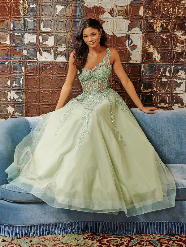 formal dresses with lace sleeves for classic elegance --Applique One Shoulder Corset Gown by Tiffany Designs 16096 formal dresses with lace sleeves for classic elegance --Applique One Shoulder Corset Gown by Tiffany Designs 16096