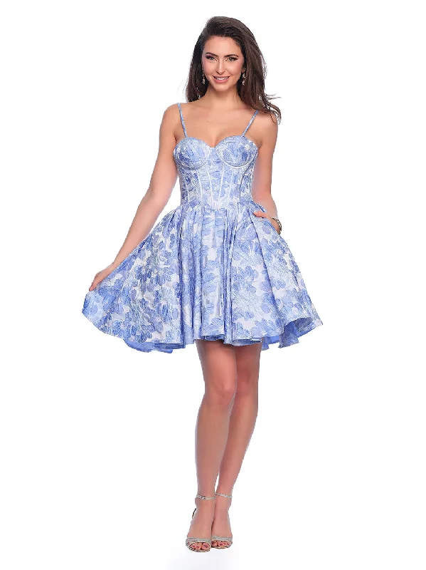 Graduation dresses with a lace-up back for added detail -Short Cocktail Dress by Dave and Johnny 11960