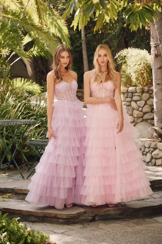 formal dresses with satin fabric for smooth texture --Applique Sleeveless A-line Ruffled Slit Gown by Juliet JT2458A formal dresses with satin fabric for smooth texture --Applique Sleeveless A-line Ruffled Slit Gown by Juliet JT2458A