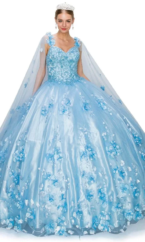 Cinderella Couture 8030J - Sweetheart Floral Appliqued Ballgown