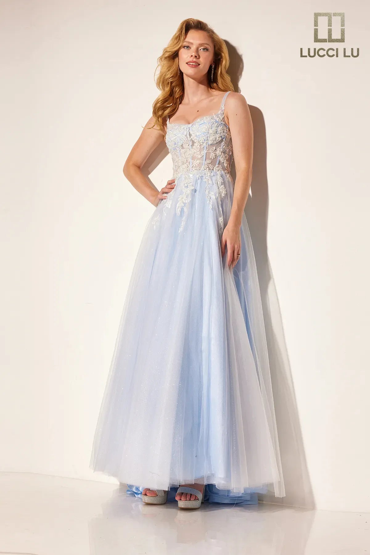 formal dresses with asymmetrical hemlines for trendy looks --Applique Sleeveless A-line Gown by Lucci Lu 1414 formal dresses with asymmetrical hemlines for trendy looks --Applique Sleeveless A-line Gown by Lucci Lu 1414