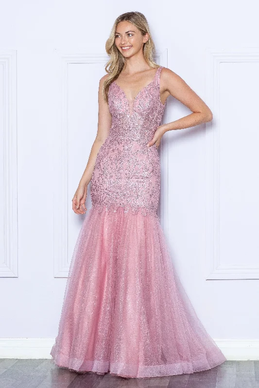 cocktail dresses with layered skirts for dramatic effect --Glitter Print Sleeveless Mermaid Dress by Poly USA 9388 cocktail dresses with layered skirts for dramatic effect --Glitter Print Sleeveless Mermaid Dress by Poly USA 9388