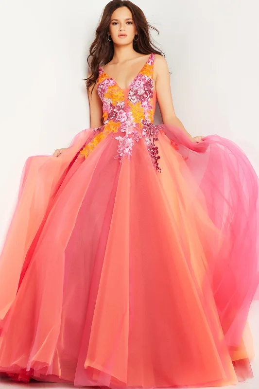 formal dresses with satin sashes for waist accentuation --Tulle Sleeveless A-line Gown by Jovani 25800 formal dresses with satin sashes for waist accentuation --Tulle Sleeveless A-line Gown by Jovani 25800
