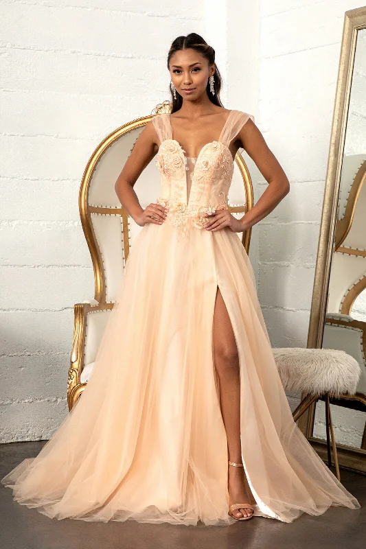 Best wedding guest dresses for small intimate gatherings -3D Floral Corset Gown by Elizabeth K GL3007 Best wedding guest dresses for small intimate gatherings -3D Floral Corset Gown by Elizabeth K GL3007