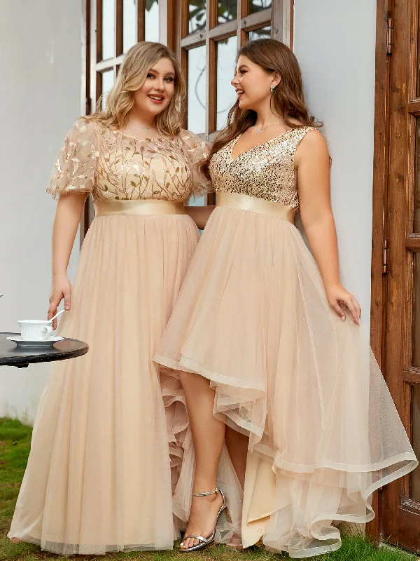 Beautiful white dresses for upscale events -Sequin Print Plus Size Wholesale Evening Dresses with Cap Sleeve Beautiful white dresses for upscale events -Sequin Print Plus Size Wholesale Evening Dresses with Cap Sleeve