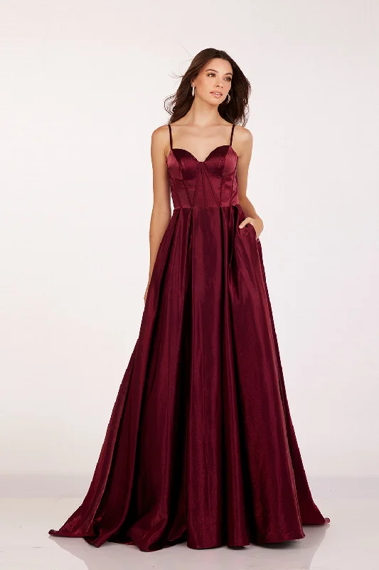 cocktail dresses with tiered skirts for playful movement --Satin Sleeveless A-line Gown by Abby Paris 90224 cocktail dresses with tiered skirts for playful movement --Satin Sleeveless A-line Gown by Abby Paris 90224