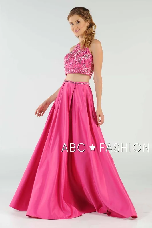 formal dresses with open backs and crisscross straps --Beaded Long Two-Piece Dress with Pockets by Poly USA 8210 formal dresses with open backs and crisscross straps --Beaded Long Two-Piece Dress with Pockets by Poly USA 8210