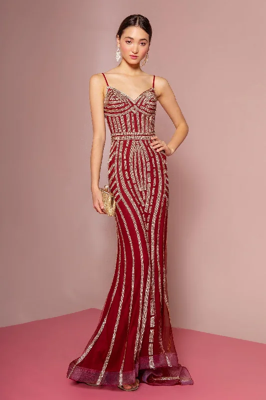 cocktail dresses with floral embroidery for romantic style --Long Jeweled Mermaid Dress with Open Back by Elizabeth K GL1543 cocktail dresses with floral embroidery for romantic style --Long Jeweled Mermaid Dress with Open Back by Elizabeth K GL1543