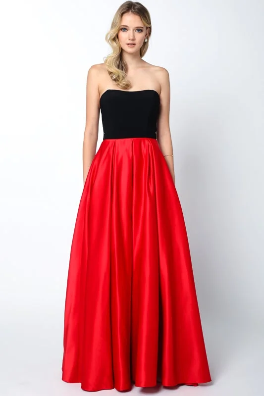 formal dresses with floral embroidery for spring occasions --Two Tone Strapless Gown by Juliet 694 formal dresses with floral embroidery for spring occasions --Two Tone Strapless Gown by Juliet 694