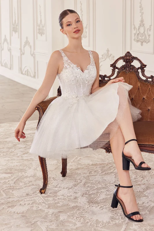 Glitter party dresses for sparkling events -Sequin Applique Short Sleeveless Tulle Dress by Ladivine CY019 - Outlet Glitter party dresses for sparkling events -Sequin Applique Short Sleeveless Tulle Dress by Ladivine CY019 - Outlet