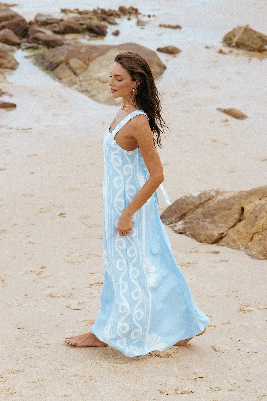 Elegant dresses for ladies' night out -Valeria Maxi Dress - Blue