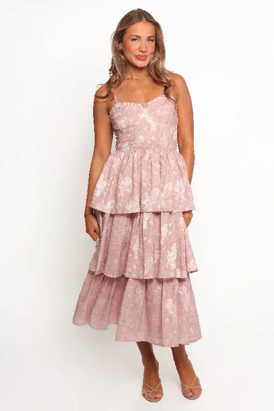 Short party dresses for prom season -Imogene Midi Dress - Mauve