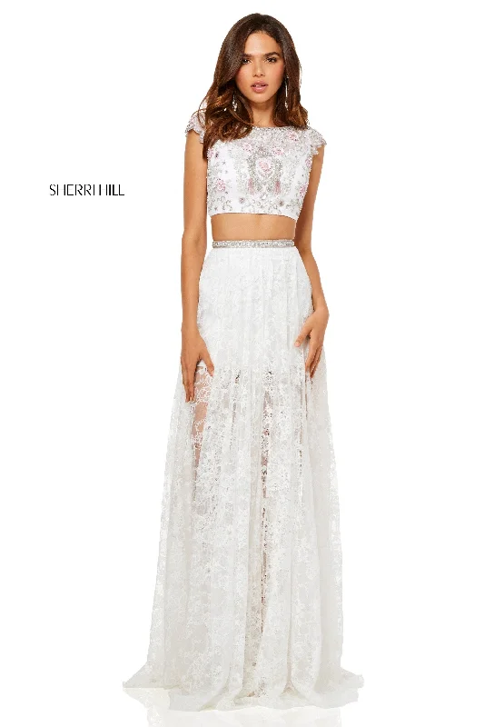 Two piece skirt sets with lace detailing- -52519