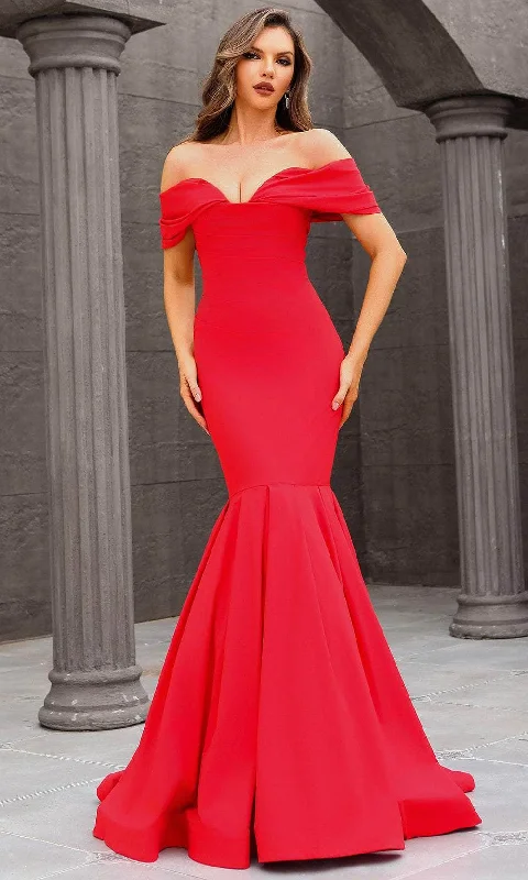 Terani Couture 251E4271 - Pleated Mermaid Taffeta Evening Gown