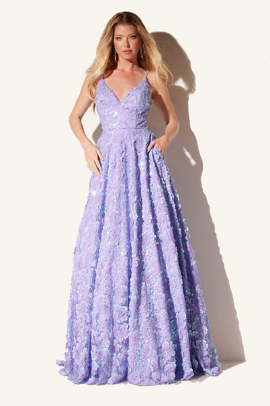 cocktail dresses with sequined accents for festive look --Sequin Print Sleeveless A-line Gown by Lucci Lu 1325 cocktail dresses with sequined accents for festive look --Sequin Print Sleeveless A-line Gown by Lucci Lu 1325
