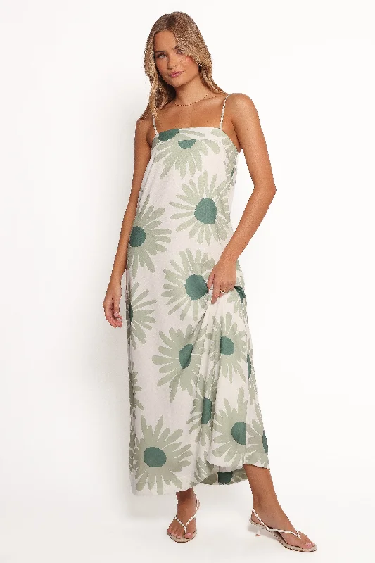 Classy satin cocktail dresses for evening affairs -Wilson Maxi Dress - Green Floral Classy satin cocktail dresses for evening affairs -Wilson Maxi Dress - Green Floral