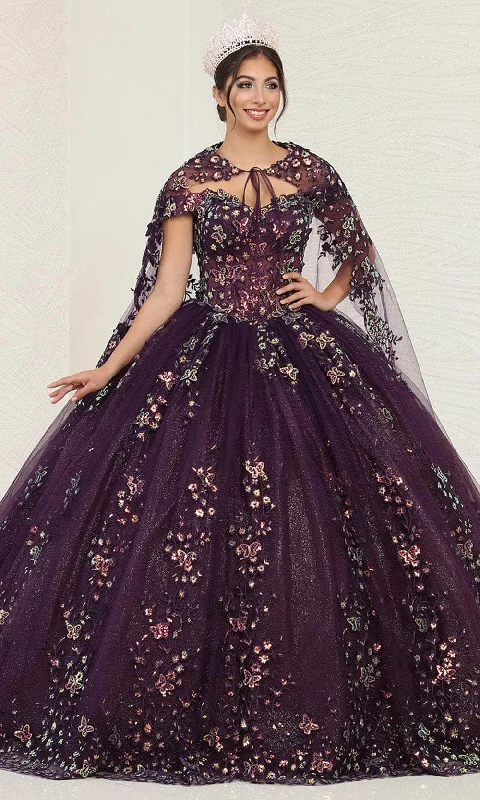 May Queen LK252 - Embellished Butterfly Ballgown