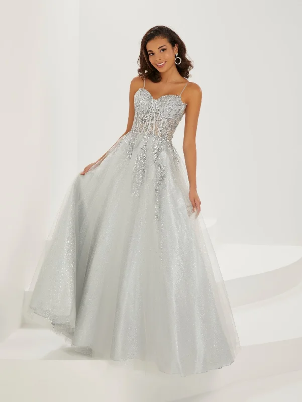cocktail dresses with embroidered bodices for intricate detail --Applique Glitter Sleeveless Corset Gown by Tiffany Designs 16950 cocktail dresses with embroidered bodices for intricate detail --Applique Glitter Sleeveless Corset Gown by Tiffany Designs 16950
