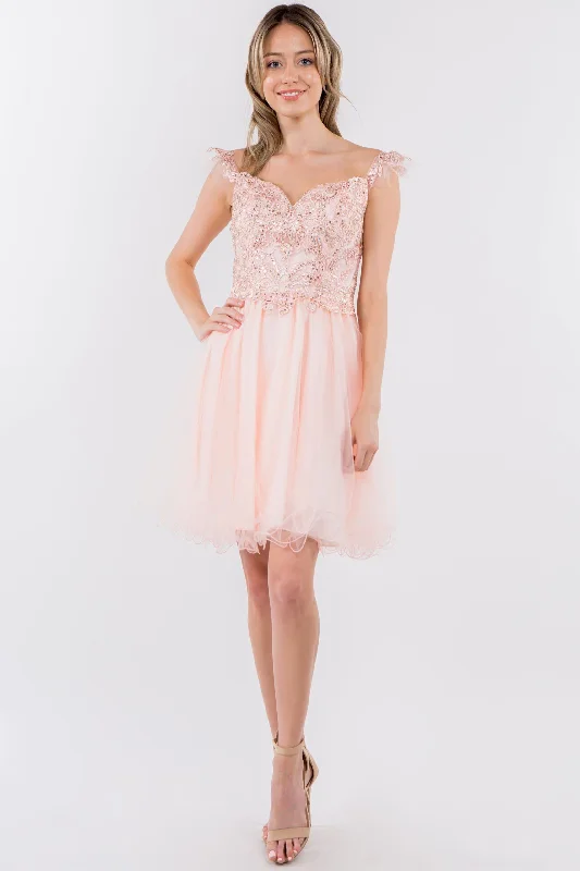 Pretty party dresses for outdoor weddings -Embroidered Short Ruffled Dress by Elizabeth K GS1966 Pretty party dresses for outdoor weddings -Embroidered Short Ruffled Dress by Elizabeth K GS1966