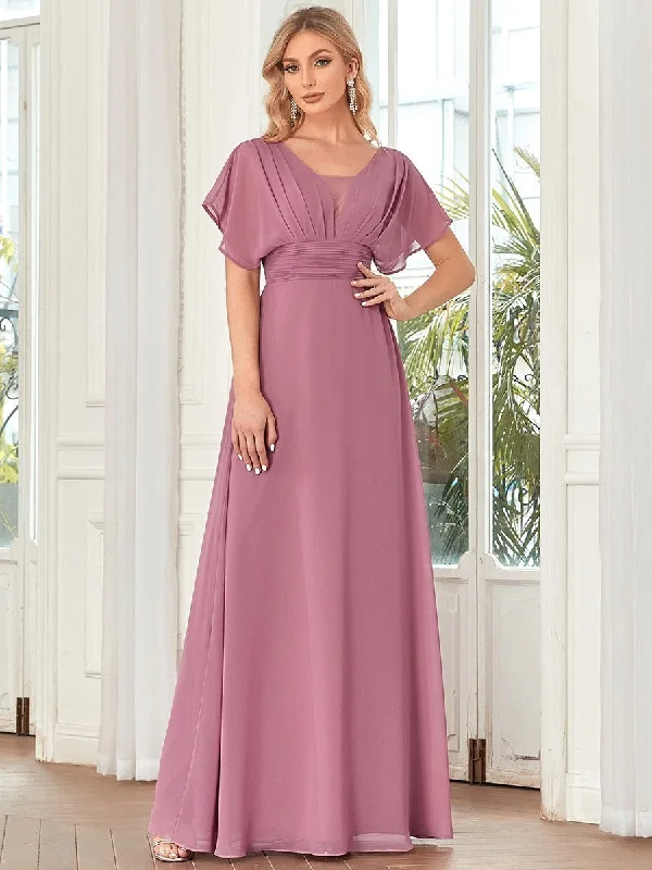 Unique custom party dresses for exclusive events -Women's A-Line Empire Waist Maxi Wholesale Evening Dresses