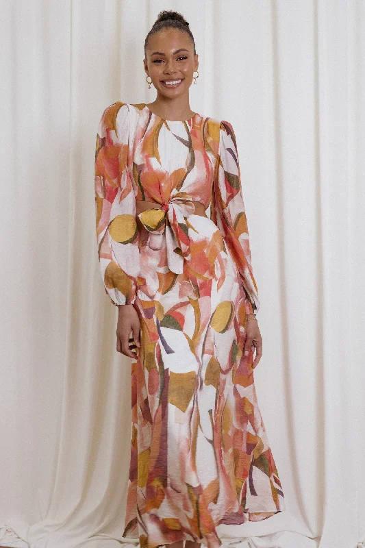 Wedding guest dresses that match well with statement jewelry -Laquin Long Sleeve Maxi Dress - Pink Wedding guest dresses that match well with statement jewelry -Laquin Long Sleeve Maxi Dress - Pink
