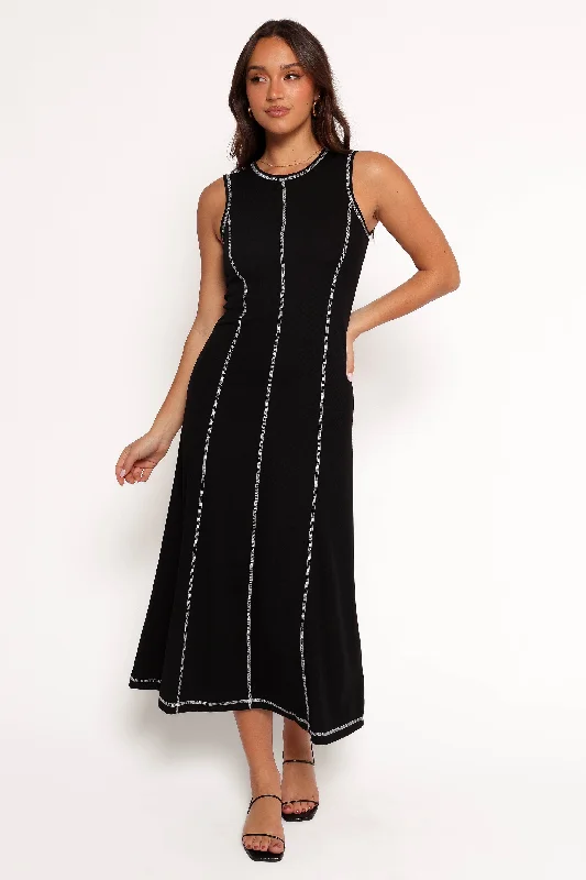 Sexy mini party dresses for clubbing -Kyrie Midi Dress - Black White