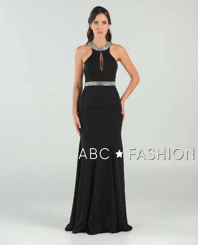 formal dresses for prom with sweetheart necklines --Long High-Neck Dress with Beaded Keyhole Bodice by Poly USA 8066 formal dresses for prom with sweetheart necklines --Long High-Neck Dress with Beaded Keyhole Bodice by Poly USA 8066