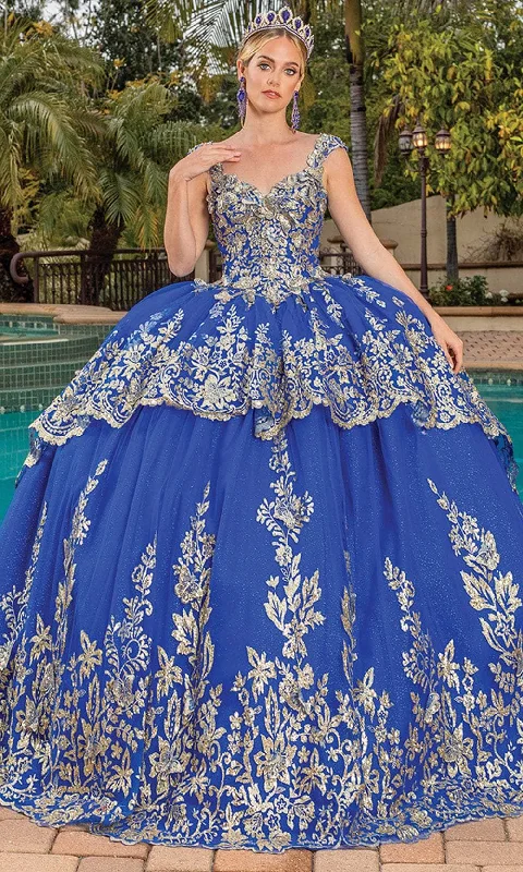 Dancing Queen 1881 - Metallic Embroidered Tiered Ballgown