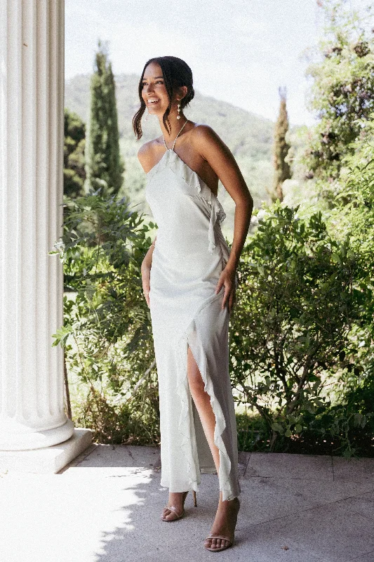 long bridesmaid dresses for formal weddings in winter --Patricia Maxi Dress - Sage