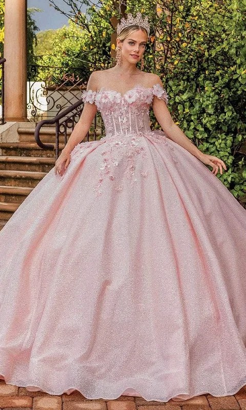 Dancing Queen 1888 - Illusion Corset Cap Sleeve Ballgown