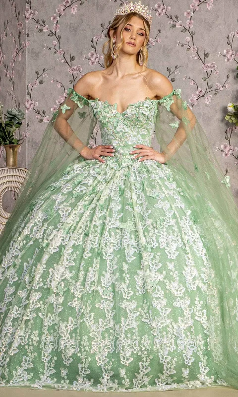 GLS by Gloria GL3451 - Off-Shoulder Sequin Ballgown