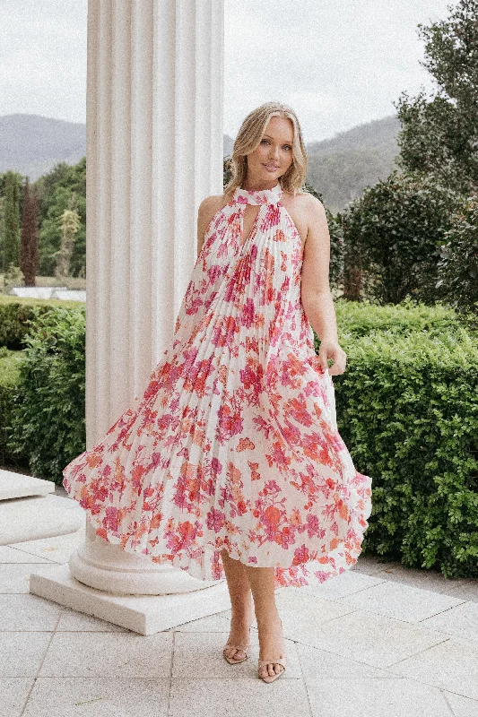 Casual yet classy party dresses for casual gatherings -Sirmione Maxi Dress - Pink Floral Casual yet classy party dresses for casual gatherings -Sirmione Maxi Dress - Pink Floral