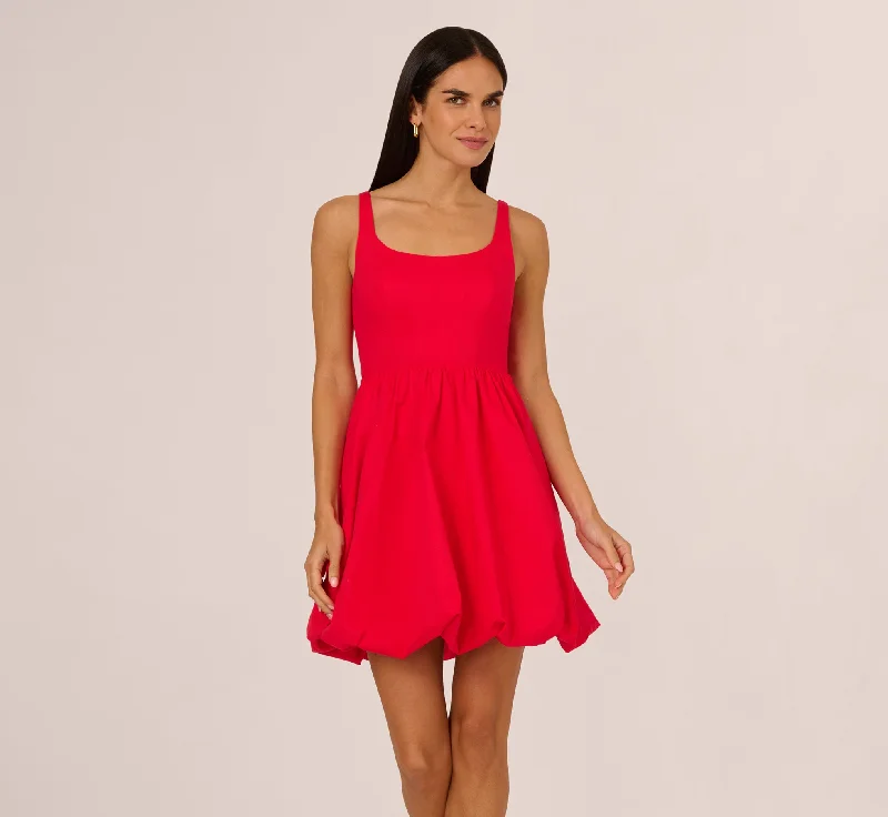 Spring dresses for petite women with flattering cuts -Square Neck Bubble Dress In Scarlet Spring dresses for petite women with flattering cuts -Square Neck Bubble Dress In Scarlet