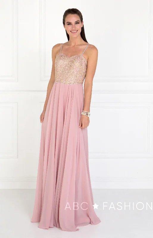 bridesmaid dresses in blush pink with delicate embroidery --Long Embellished Sweetheart Chiffon Dress by Elizabeth K GL1571 bridesmaid dresses in blush pink with delicate embroidery --Long Embellished Sweetheart Chiffon Dress by Elizabeth K GL1571