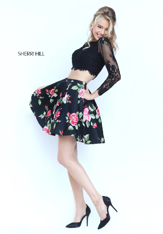 Two piece skirt sets with floral skirts- -50464