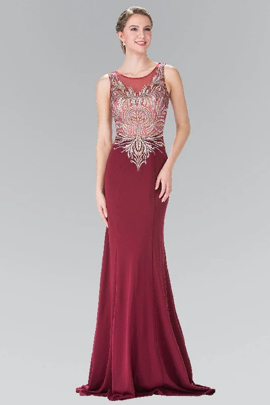 cocktail dresses with tiered skirts for volume and movement --Embroidered Sleeveless Illusion Dress by Elizabeth K GL2323 cocktail dresses with tiered skirts for volume and movement --Embroidered Sleeveless Illusion Dress by Elizabeth K GL2323