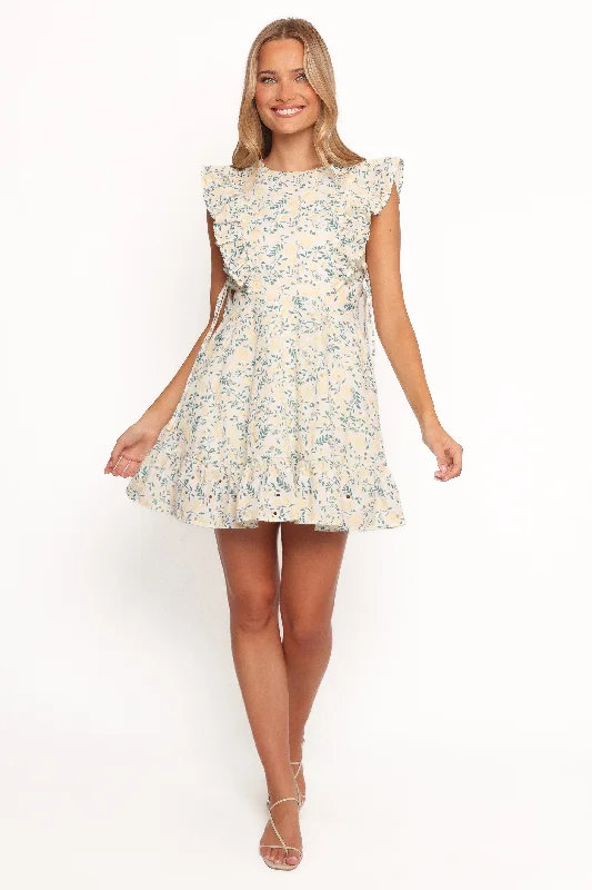 Spring dresses with empire waistlines for a flattering silhouette -Rosalind Mini Dress - Yellow Spring dresses with empire waistlines for a flattering silhouette -Rosalind Mini Dress - Yellow