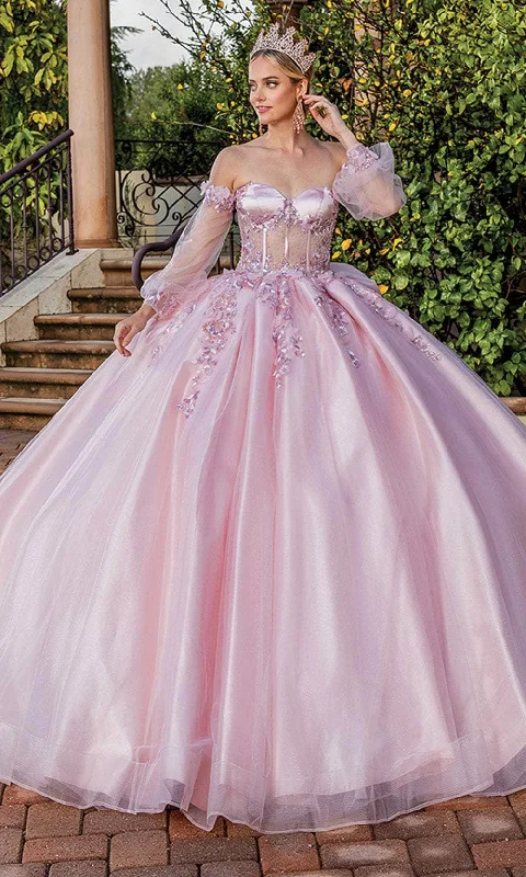 Dancing Queen 1824 - Illusion Bishop Sleeve Ballgown