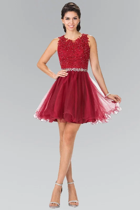 Graduation dresses with a fitted waist for a flattering shape -Short Sleeveless Lace Bodice Dress by Elizabeth K GS2375 Graduation dresses with a fitted waist for a flattering shape -Short Sleeveless Lace Bodice Dress by Elizabeth K GS2375