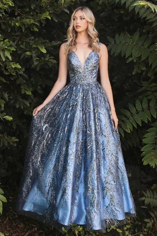 Wedding guest dresses for luxurious weddings with grand venues -Long Glitter Print Dress by Cinderella Divine J812 Wedding guest dresses for luxurious weddings with grand venues -Long Glitter Print Dress by Cinderella Divine J812
