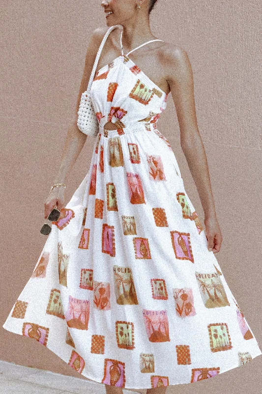 Cocktail dresses for garden parties -Madi Maxi Dress - White Multi